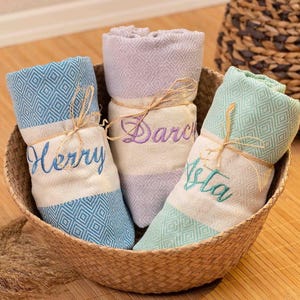 Personalisiertes Weihnachtsgeschenk, Benutzerdefiniertes Strandtuch, besticktes türkisches Handtuch, Weihnachtsgeschenk für Sie, bester Freund, Winterurlaub