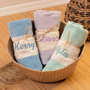 Toalla de Playa Personalizada Regalo Cumpleaños, Regalo de Navidad, Presente Año Nuevo, Toalla Turca Bordada Spa & Baño