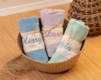 Personalized Embroidered Beach Towel,Personalized Gift, Bachelorette Party, Bridesmaid Gifts, Wedding Gifts, Bride Gift, Turkish Beach Towel