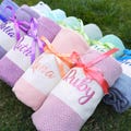 Personalized Beach Towels for Bachelorette Party | Custom Bridesmaid Gifts & Girls Trip Favors, 70x40” Gift Towel for Her