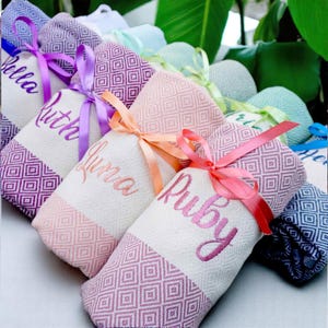 Personalized Beach Towel, Custom Gift, Wedding Favors, Bachelorette Party, Bridesmaid Gift, Girls Trip Gift, Birthday Gift, Party Favors