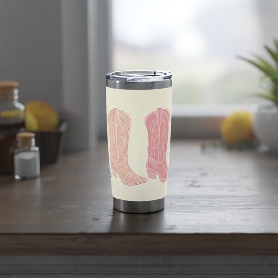 Pastel Cowgirl Boots Tumbler, Cowgirl Gift, Western Theme Cup