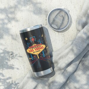 Las Vegas Welcome Drinkware, Travel Mug for Coffee Tea, Wanderlust Gift, Road Trip Cup, Adventure Themed Drink Container, On-the-Go Tumbler
