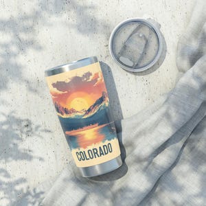 Colorado Tumbler, Mountain Travel Mug, Adventure Cup, Wanderlust Gift, Nature Lover Gift, Outdoor Lover Gift