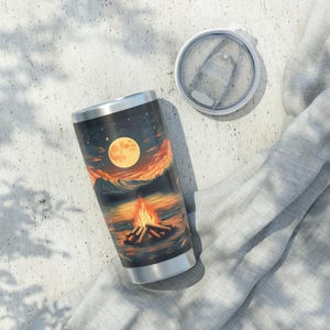 Traveler 20oz Tumbler, Outdoor Adventure Mug, Mountain Campfire Cup, Hiking Gift, Wanderlust Drinkware