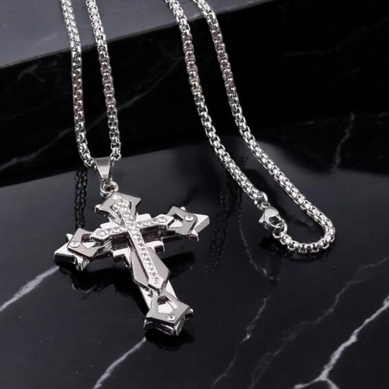 Hip-hop Cross Pendant Dark Gothic Necklace main image 1