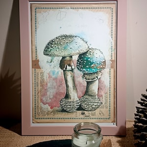 Collezione ''funghi blu'' edizione limitata di 10 copie, stampa artistica Canson da 180 g, collezione di scarabocchi di opere originali