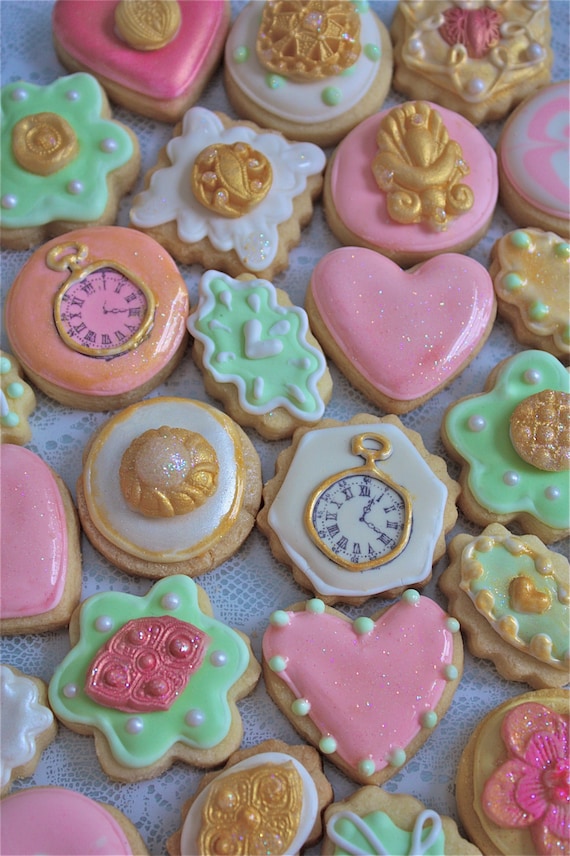 Items similar to Mini cookiesmini shortbread cookiesBaby shower cookiestea party cookies