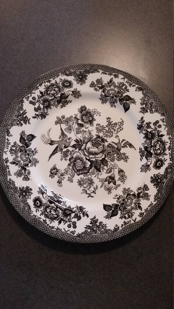 NEW Royal Stafford England ASIATIC PHEASANT Black and White Salad Plate