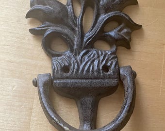 Vintage Cast Iron/Metal Door Knocker-Flower-Tulips.