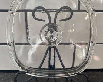 Vtg. Pyrex Replacement 2 Quart Square Glass Lid Only. A9C