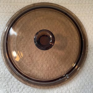 Vintage Pyrex Vision Corning Amber P81C Replacement Glass Lid.