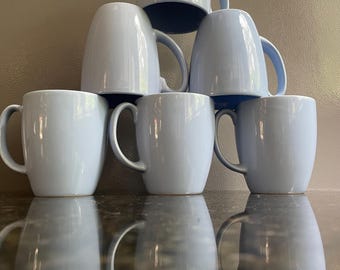 6 VTG Light Blue Corelle Coordinates Coffee Mugs/Cups. VGC