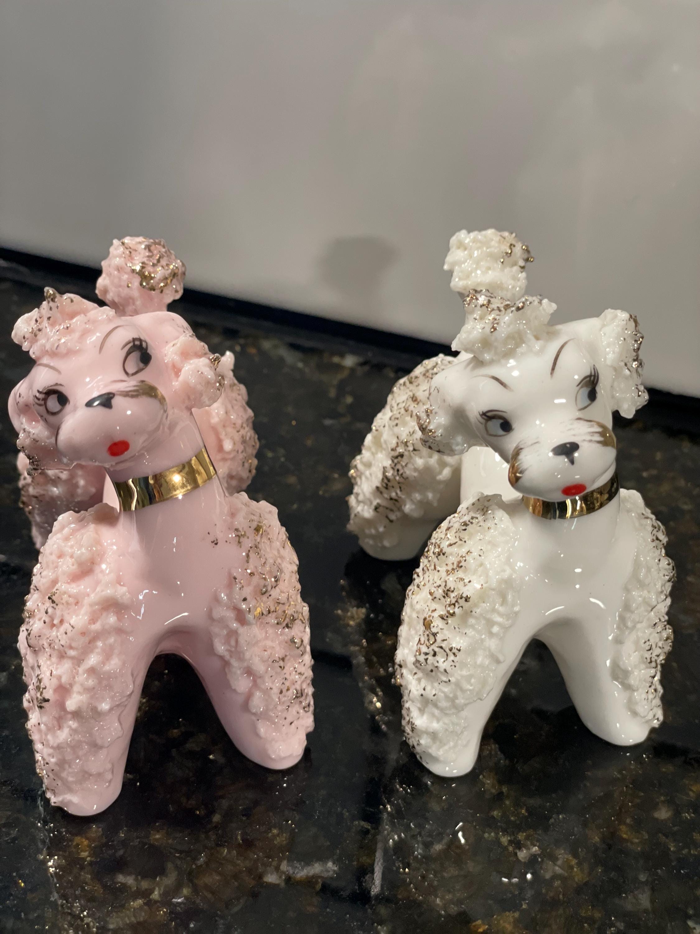 poodle置物　ピンクプードル フィギュア 14体セット　ビンテージプードル 送料無料】1960年代 アメリカ ガーリー ヴィンテージ ピンク