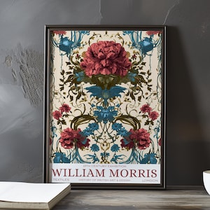 William Morris floral textile print – vintage arts & crafts wall art – ornate botanical pattern poster – 19th century British design decor