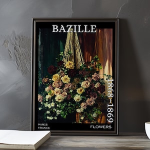 Fleurs 1868-1869 - Impression / affiche de Frédéric Bazille - Nature morte florale, floraison impressionniste français, décoration murale classique post-impressionnisme