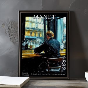 A Bar at the Folies-Bergère 1882 – Édouard Manet print / poster – french impressionism, mirror reflection art, parisian nightlife art decor
