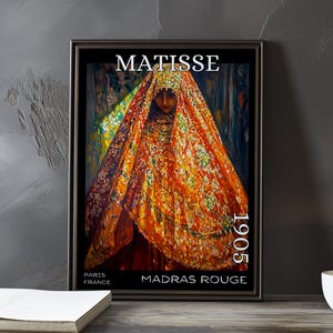 Madras Rouge 1905 – Henri Matisse print / poster – fauvism portrait bold colour french post impressionism woman headscarf wall art decor