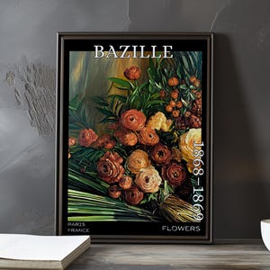 Fleurs 1868-1869 - Impression / affiche de Frédéric Bazille - Nature morte florale, floraison impressionniste français, décoration murale classique post-impressionnisme