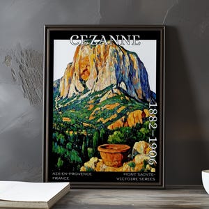 Mont Sainte-Victoire 1882-1906 - Paul Cézanne print / poster - French Post Impressionist landscape art, Provence mountain kitchen wall decor
