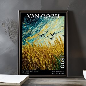 Weizenfeld mit Krähen 1890 – Vincent van Gogh Print / Poster – Dark Sky Feldpost Impressionismus Landschaft Weizenfeld Landschaft Dekor