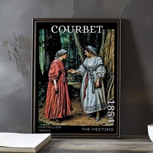 L'incontro 1854 - Stampa/manifesto di Gustave Courbet - Ritratto realista francese, stampa artistica del 1850, Bonjour Monsieur Courbet, arredamento francese d'epoca
