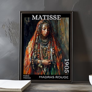 Madras Rouge 1905 – Henri Matisse print / poster – fauvism portrait bold colour french post impressionism woman headscarf wall art decor