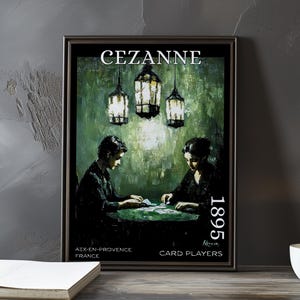 Os Jogadores de Cartas 1895 - Impressão/pôster de Paul Cézanne - Pintura pós-impressionista francesa, arte de parede vintage da década de 1890, decoração clássica da Provença