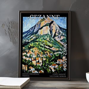 Mont Sainte-Victoire 1882-1906 - Paul Cézanne print / poster - French Post Impressionist landscape art, Provence mountain kitchen wall decor