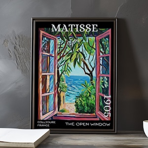 The Open Window 1905 – Henri Matisse print / poster – fauvism colorful coastal view French post impressionism modern art decor painting deco