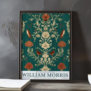 William Morris floral textile print – vintage arts & crafts wall art – ornate botanical pattern poster – 19th century British design decor