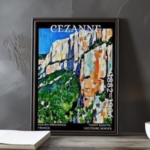 Mont Sainte-Victoire 1882-1906 - Paul Cézanne print / poster - French Post Impressionist landscape art, Provence mountain kitchen wall decor