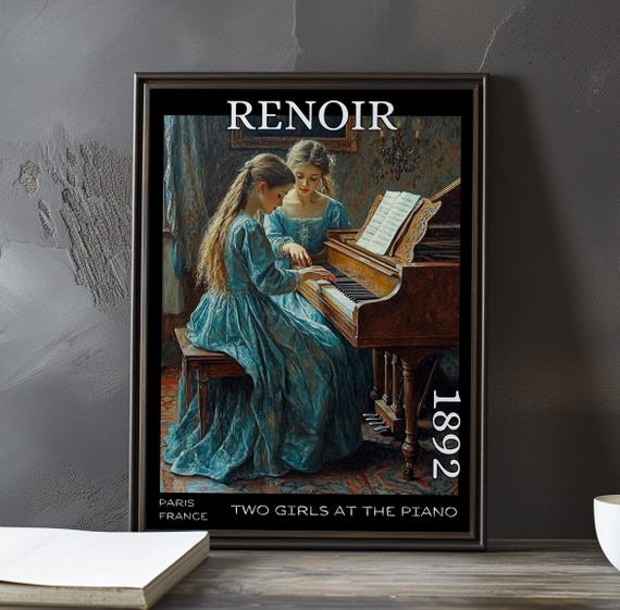 特価品‼︎】ルノワール ピアノを弾く二人の少女 ジクレーキャンバス