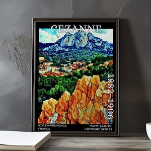 Mont Sainte-Victoire 1882-1906 - Paul Cézanne print / poster - French Post Impressionist landscape art, Provence mountain kitchen wall decor