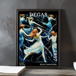 Blue Dancers 1897 – Edgar Degas print / poster – impressionism, post impressionist ballerinas, pastel movement, elegant ballet scene artwork