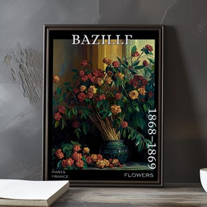 Fleurs 1868-1869 - Impression / affiche de Frédéric Bazille - Nature morte florale, floraison impressionniste français, décoration murale classique post-impressionnisme