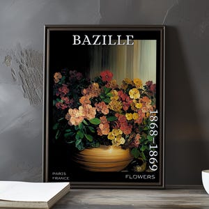 Fleurs 1868-1869 - Impression / affiche de Frédéric Bazille - Nature morte florale, floraison impressionniste français, décoration murale classique post-impressionnisme