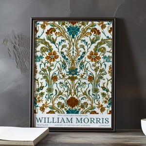 William Morris floral textile print – vintage arts & crafts wall art – ornate botanical pattern poster – 19th century British design decor