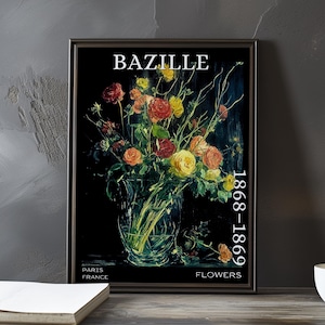 Fleurs 1868-1869 - Impression / affiche de Frédéric Bazille - Nature morte florale, floraison impressionniste français, décoration murale classique post-impressionnisme