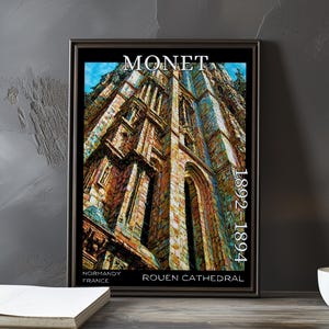 Rouen Cathedral 1892–1894 – Claude Monet print / poster – impressionism post impressionist church facade gothic light study series art decor