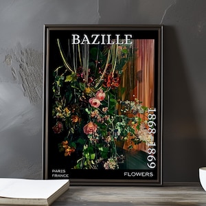 Fleurs 1868-1869 - Impression / affiche de Frédéric Bazille - Nature morte florale, floraison impressionniste français, décoration murale classique post-impressionnisme