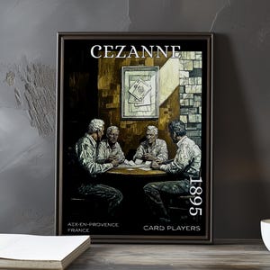 Os Jogadores de Cartas 1895 - Impressão/pôster de Paul Cézanne - Pintura pós-impressionista francesa, arte de parede vintage da década de 1890, decoração clássica da Provença