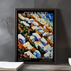 Mont Sainte-Victoire 1882-1906 - Paul Cézanne print / poster - French Post Impressionist landscape art, Provence mountain kitchen wall decor