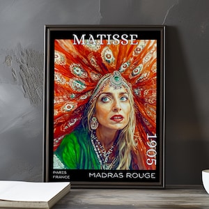 Madras Rouge 1905 – Henri Matisse print / poster – fauvism portrait bold colour french post impressionism woman headscarf wall art decor