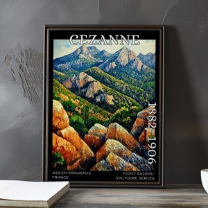 Mont Sainte-Victoire 1882-1906 - Paul Cézanne print / poster - French Post Impressionist landscape art, Provence mountain kitchen wall decor