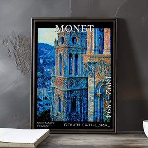Rouen Cathedral 1892–1894 – Claude Monet print / poster – impressionism post impressionist church facade gothic light study series art decor