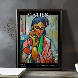The Green Stripe 1905 – Henri Matisse print / poster – fauvism portrait modernist french post impressionism expressive colour wall art decor