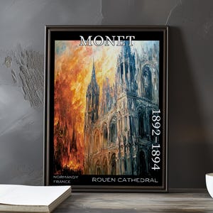 Rouen Cathedral 1892–1894 – Claude Monet print / poster – impressionism post impressionist church facade gothic light study series art decor