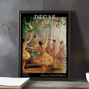 Ballet Rehearsal 1873–1876 – Edgar Degas print / poster – impressionism, post impressionist ballet, dancer study, french movement art decor