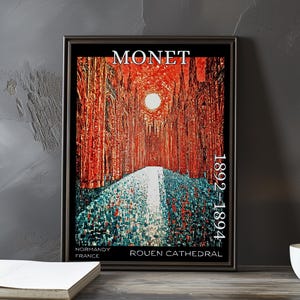 Rouen Cathedral 1892–1894 – Claude Monet print / poster – impressionism post impressionist church facade gothic light study series art decor